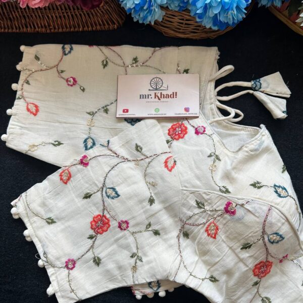 Colorful Flower Designer Blouse - Image 3