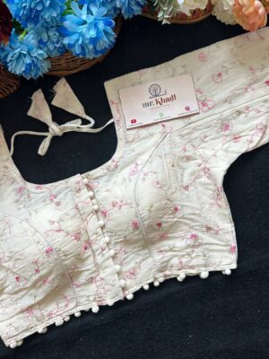 Pink Thread Work Designer Blouse