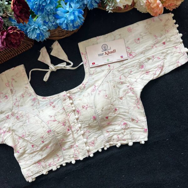 Pink Thread Work Designer Blouse