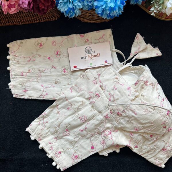 Pink Thread Work Designer Blouse - Image 3