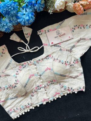 Pure Camric Cotton Diable Fancy Blouse