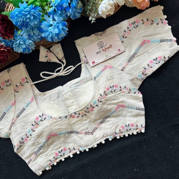 Pure Camric Cotton Diable Fancy Blouse - Image 3