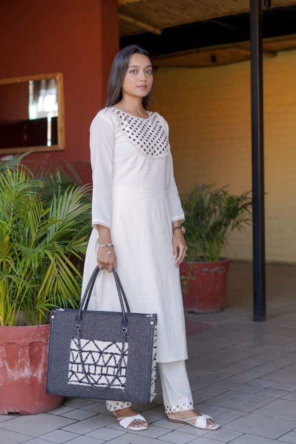 Khadi Cotton Kurti and Bottom Set - Image 4
