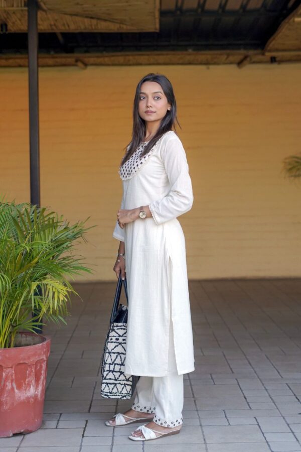 Khadi Cotton Kurti and Bottom Set - Image 5