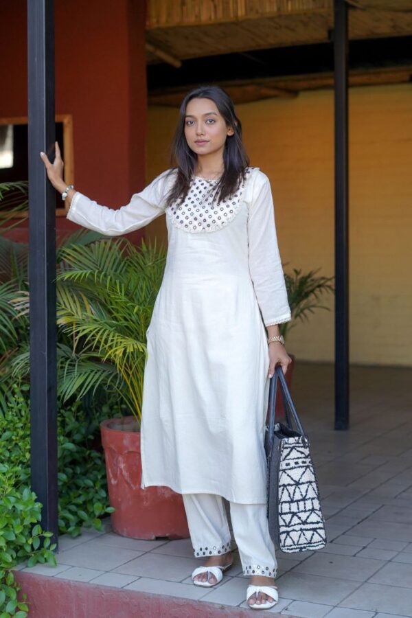Khadi Cotton Kurti and Bottom Set