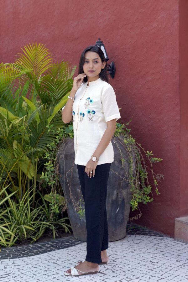 Khadi Cotton Front Open Shirt - Image 2