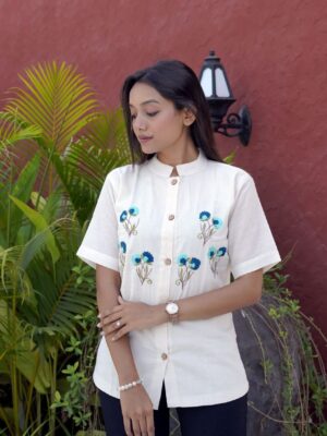 Khadi Cotton Front Open Shirt