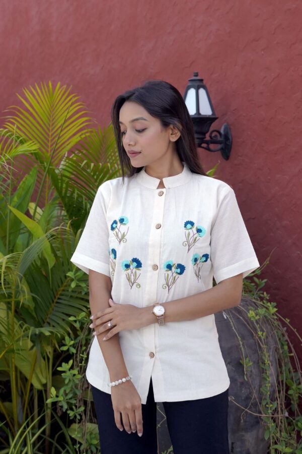 Khadi Cotton Front Open Shirt