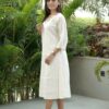 Elevate Your Everyday Mirror Work Khadi Cotton Kurti - Image 2