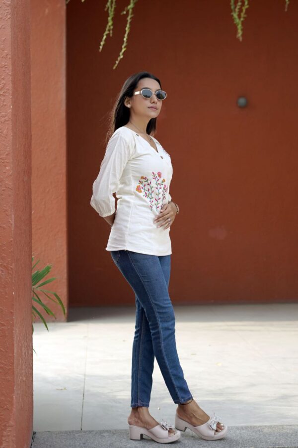 Hand-Worked Khadi Cotton Top - Image 2