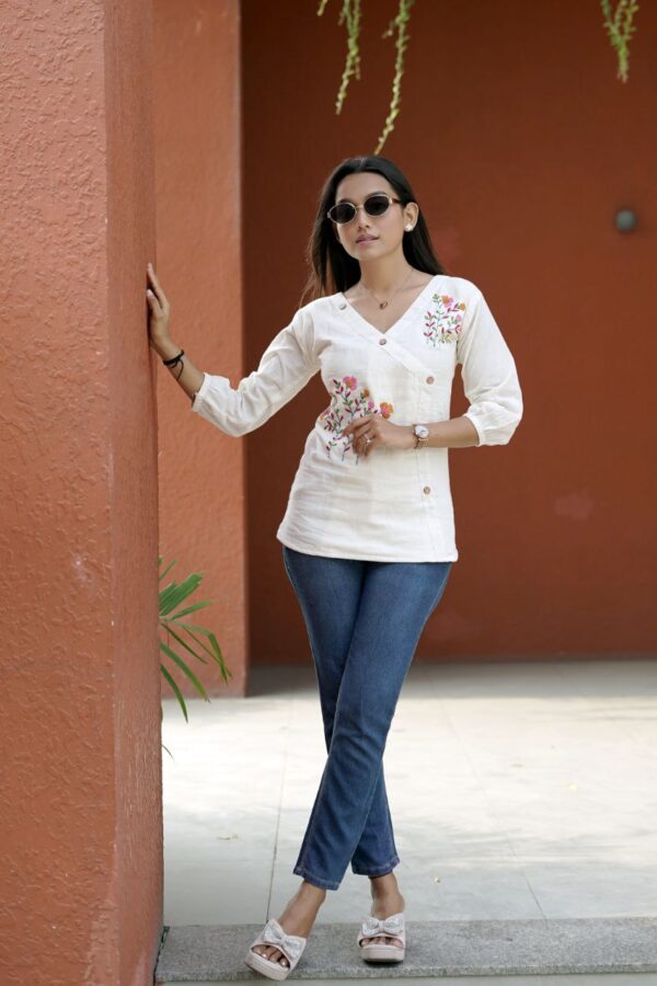 Hand-Worked Khadi Cotton Top - Image 6