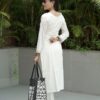 Khadi Cotton Foli Mirror V Neck Kurti And Pant Set - Image 4